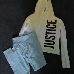 Justice Girl’s White Yellow Blue Top/Pants Size 10